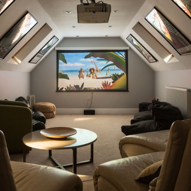 Cinema Room with projector and screen