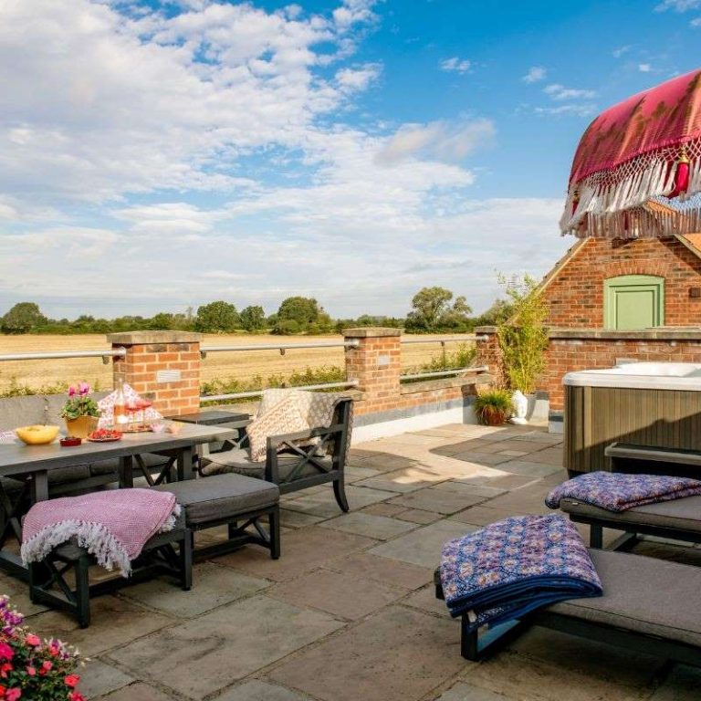 Private Terrace looking over fields